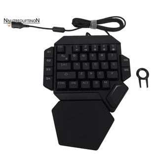 teclado con una mano, teclado mecánico para juegos de una mano, teclado azul de 35 teclas, usb con cable arco iris portátil