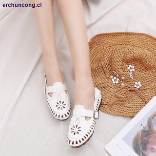 Korean flat peas shoes women s shoes 2021 summer new flat-heel non-slip loafers hollow shoes pregnant women shoes