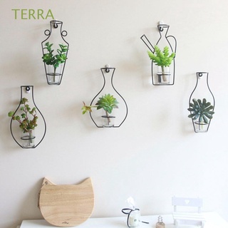 TERRA Nordic Style Wall Hanging Vase Simple Flowerpots Accessory Flower Racks Plant Flower Creative DIY Home Decor Ornaments Decorative Shelves (1)