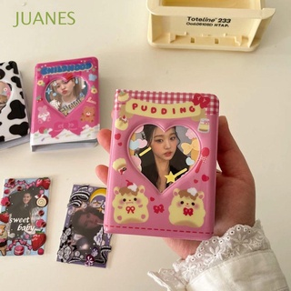 JUANES Cute Photo Album Business Card Bag Photocard Holder Kpop Card Binder ID Holder Binders Albums Bear 3 Inch Love Heart Hollow 40 Pockets Name Card Book