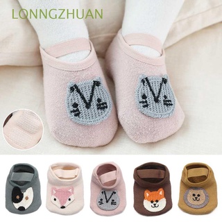 WALKERS lonngzhuan - calcetines de algodón para recién nacidos, antideslizantes, accesorios para niños pequeños, zapatos de cuna, prewalker, primeros pasos, otoño, invierno, interior, suave, animal, calcetines de bebé