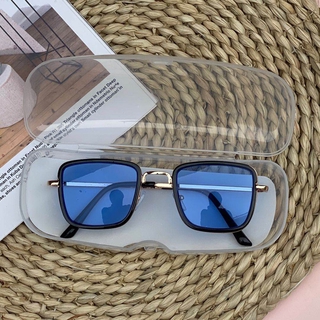 Iron Man mismo gafas de sol de los hombres de la moda marco cuadrado de Metal océano hoja de protección UV todo-partido gafas gafas gafas gafas de vidrio de las mujeres