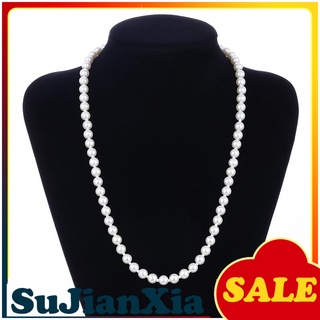 Sujianxia collar largo Para mujer con perlas postizas/cadena larga/joyería Para fiesta/boda/regalo