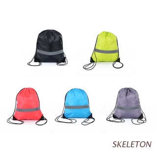 SKELETON Drawstring Backpack - Drawstring Bag Reflective Cinch Sacks String Backpack