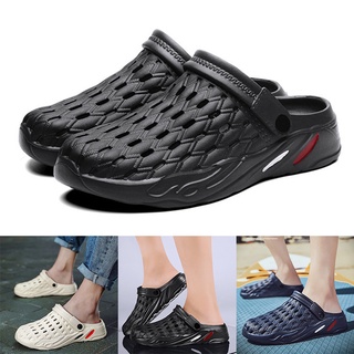 Men's Slippers Hole Shoes Summer Sandals Outdoor Sandals Household Half-Drag Beach Shoes Durable and Comfortable