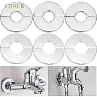 CRACK Split Faucet Decorative Cover Stainless Steel Faucet Accessories Pipe Wall Covers Mixing Valve Kitchen Round Chrome Finish Smoke Pipe Air Conditioning Hole Bathroom Accessories