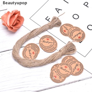 [beautyupop] 100pcs papel kraft etiquetas de agradecimiento regalo de boda embalaje decoración colgar etiquetas calientes