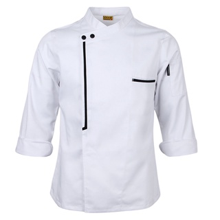 chaqueta de chef retro uniforme de manga larga hotel cocina ropa m blanco
