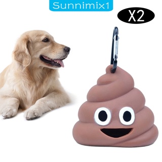 [SUNNIMIX1] 2 pzs dispensador de bolsas de residuos de silicona para mascotas con Clip lindo titular basura