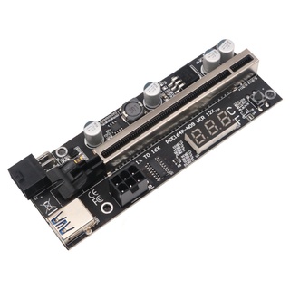 Quu PCIE adaptador de elevador tarjeta para GPU Crypto minería 16X 1X 6pin alimentado Cable USB