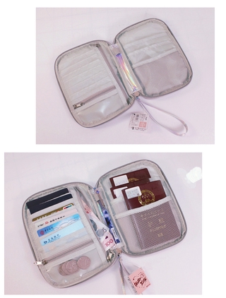hello kitty bolsa de pasaporte bolsa de almacenamiento de billetes de gran capacidad certificado bolsa de pasaporte clip impermeable cubierta protectora multifuncional cartera (9)