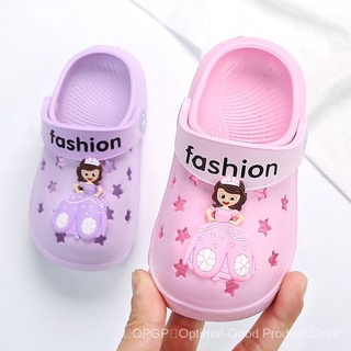 [OPGP~zapatillas Infantiles/sandalias de dedo cerrado para niños/linda princesa antideslizante de fondo suave para niños/zapatos de agujero para niños 07y5