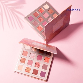 (Jayscent) 16.64g Rose Eyeshadow Palette Long Lasting High Pigmented Mineral Powder 16 Colors Pink Tone Shiny Matte Eye Pigment Eye Shadow Palette for Girl