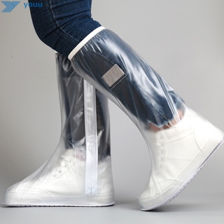 fundas de zapatos de lluvia reutilizables impermeables protectores de zapatos mujeres hombres de goma galoshes motocicleta ciclismo botas elásticas cubierta (3)