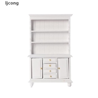 [I] 1/12 Dollhouse Miniature Furniture Multifunction Wood Cabinet Bookcase White [HOT]