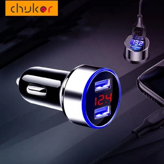 chuker cargador de coche dual usb qc 3.0 adaptador encendedor de cigarrillos led voltímetro para todo tipo cargador de teléfono móvil smart dual carga usb