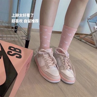 Nuevo rosa sb dunk bajo zapatos de las mujeres de cuero de la pu plana deporte zapatilla kasut (2)