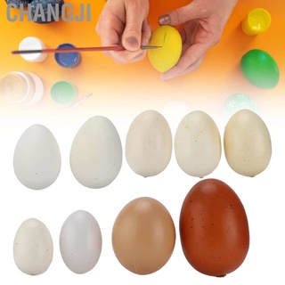 changji - juego de 9 huevos falsos de plástico artificial para pintura, decoración del hogar, fiesta, juguete para niños (5)