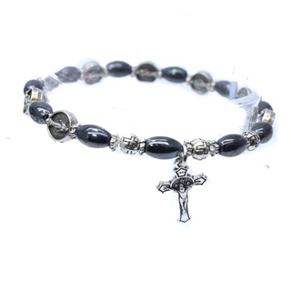 spa 4 Styles Saint Benedict Medal Beaded Stretch Rosary Bracelet Catholic Religious Wear Crucifix Cross Bracelets Kit Unisex (5)