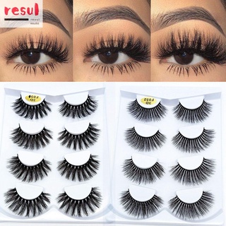 RESULTID Woman False Eyelashes Eye Makeup Tools 3D Faux Mink Hair Eye Lash Extension Wispies Fluffy Natural Long Cruelty-free Handmade Full Volume Thick