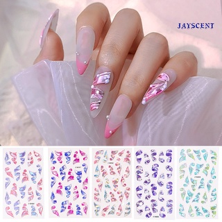 (JST) Engraved Nail Ribbon Sticker Long Lasting High Adhesion Manicure DIY Embossed Nail 5D Ribbon Decals for Manicure