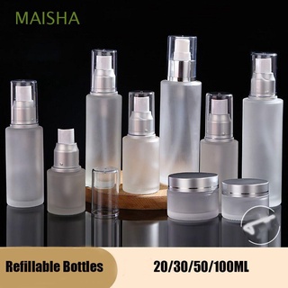 maisha transparente spray botella de vidrio loción recargable botellas de viaje vacío contenedor 20/30/50/100ml comestic frosted perfume