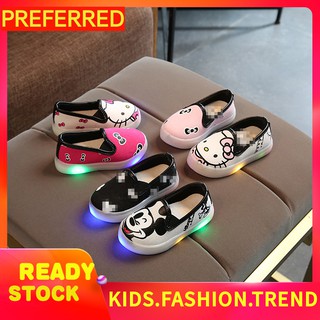 niños zapatos de lona led luz zapatos antideslizante transpirable zapatos planos niños y niñas moda casual niños zapatos disney mickey niños zapatos