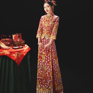 Mostrar ropa 2021 nueva novia china vestido de novia dragón Phoenix