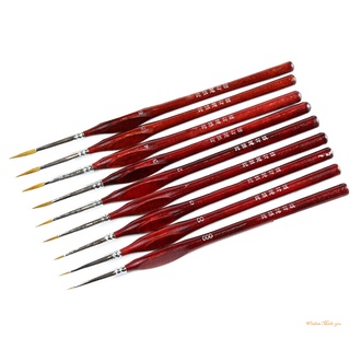 9Pcs/Set Miniature Paint Brush Kit Professional Sable Hair Fine Detail Art Model Tools (7)