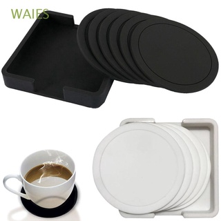 WAIES 7pcs/set Coasters Drink Tea Mug Pad Table Mat Wine for Coffee Cup Non-Slip Home Decoration Round Table Decor Placemats/Multicolor
