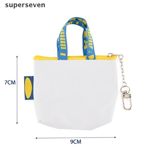 [supers] mini cartera para mujer, llavero, tarjetero, pequeña bolsa de cremallera azul, con cremallera, cartera.