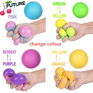 Futuro niños TPR apretar bolas niños cambian de Color Fidget juguetes alivio del estrés adultos divertido descompresión juguete colorido bola de espuma suave/Multicolor