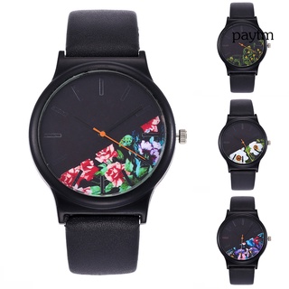 [pym] reloj de pulsera de cuarzo analógico con estampado floral de estilo chino a la moda para mujer
