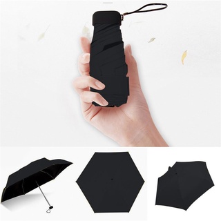 Ly Mini paraguas de doble uso Unisex paraguas de lluvia bolsillo compacto portátil Anti-UV recubrimiento Parasol impermeable protector solar moda 5 pliegues paraguas de sol Multicolor (8)