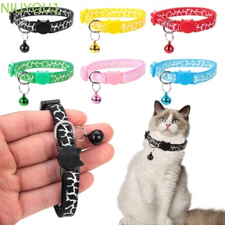 NIUYOU Adjustable Dog Collar Puppy Kitten Necklace Cat Collars Cute Cat Head Pet Supplies Buckle Cat Accessories Bell Pendant/Multicolor