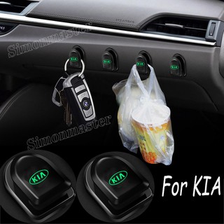 Coche luminoso asiento delantero trasero Invisible ganchos Auto multifunción Mini ganchos decoración accesorios para KIA KX1 Forte R K5 Sportage Cerato RIO