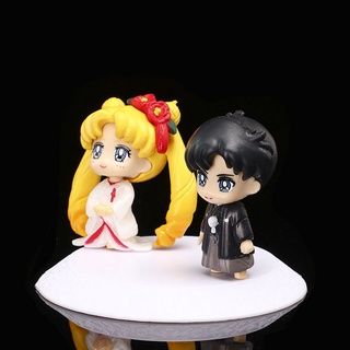 Lanfy regalos Sailor Moon figuras de acción Anime figuras de juguete figura modelo Kimono Scultures dibujos animados de PVC muñeca juguetes vestido de boda muñeca adornos (6)