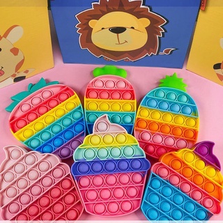 『Shoppinggo』 Push Pop it Fidget juguete unicornio arco iris purpurina cuadrada burbuja redonda entre nosotros sensorial estrés ansiedad