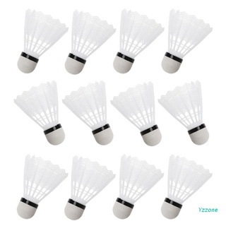 yzz 12Pcs White Badminton Plastic Shuttlecocks Indoor Outdoor Gym Sports Accessories (1)