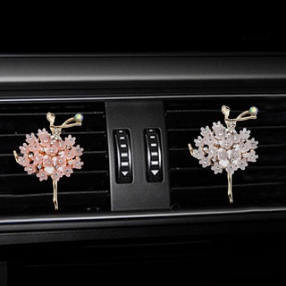 Xia Rhinestone Ballet niña coche ventilación ambientador Perfume Aroma Clip difusor decoración (1)
