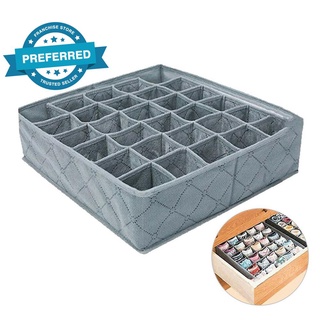 Caja De almacenamiento no tejida con tapa 30 compartimientos plegables/pantaletas/calcetines/almacenamiento U0Q8