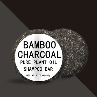 Jabón de champú de carbón de bambú 50g Mini barra de champú sólido para el crecimiento del cabello Anticaspa (1)