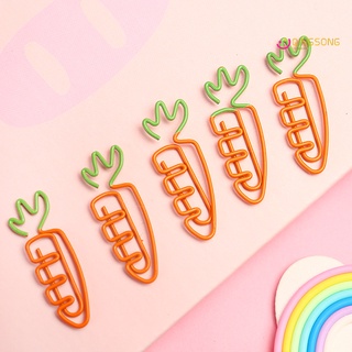 qingsong 10 piezas en forma de zanahoria marcapáginas de papel clip pin oficina papelería suministros escolares (4)