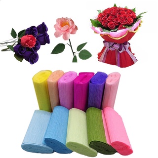 SANDEE 250*10cm papel de regalo de flores Origami arrugado rollo de papel regalos embalaje fiesta decoración boda DIY Material de embalaje Floral Crepe papel (4)