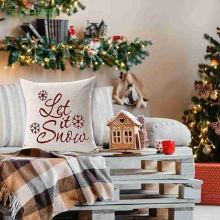 SCHIED Square Christmas Pillow Covers Cotton Linen Pillow Case Christmas Decoration for Sofa Bedroom Decoration Home Decor Household Pillow Cover Throw Pillow Cushion Covers