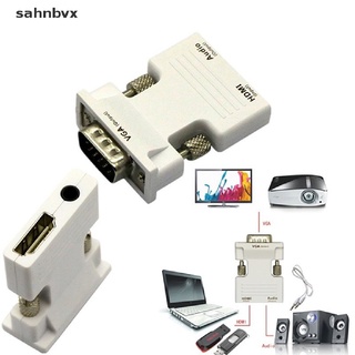 [sahnbvx] Convertidor HDMI Hembra A VGA Macho/Adaptador De Audio Compatible Con Salida De Señal 1080P .