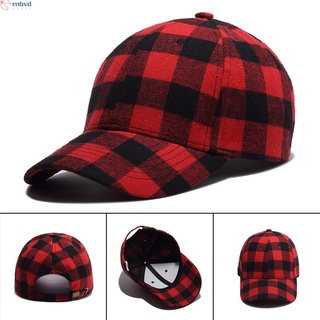 Gorra De béisbol con estampado De cuadros/gorra ajustable De algodón clásico De Moda negra y roja con remache Para mujeres hombres