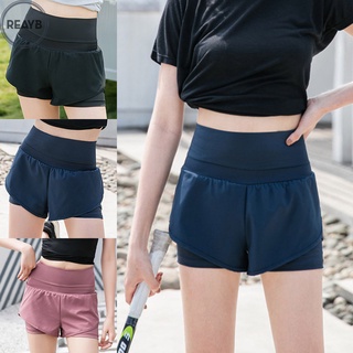 Pantalones cortos deportivos para mujer de Color sólido secado rápido cintura alta para verano Yoga Fitness