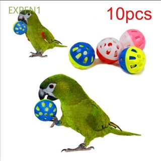 EXPEN1 Pelota De Juguete Creativo Cockatiel Pájaro Mascota Hueco Loro Masticar Jaula Gato Rolling Campana Bola/Multicolor