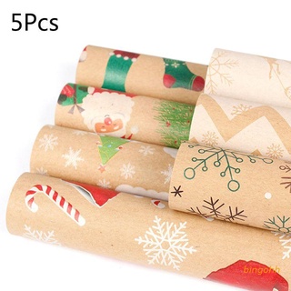 bin 5pc papel de regalo de navidad papel de regalo de dibujos animados patrón de embalaje de papel de fiesta suministros